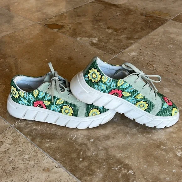Free People Floral Beaded Platform Sneakers - Picture 8 of 12